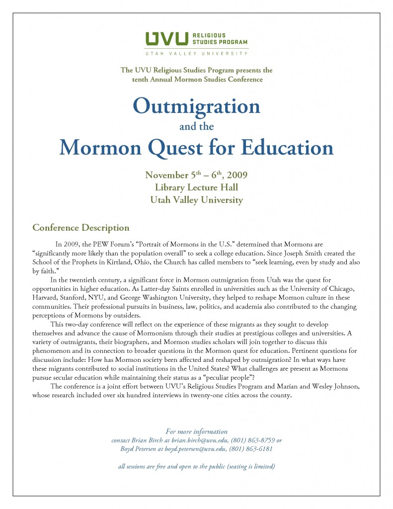 2009-10 Mormon Studies Conference - Description_1 2009-10 Mormon Studies Conference - Description_1